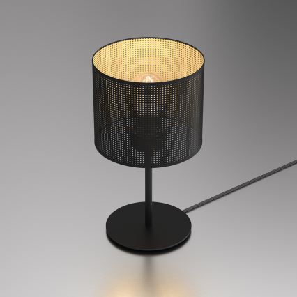 Galda lampa LOFT SHADE 1xE27/60W/230V d. 18 cm melna/zelta