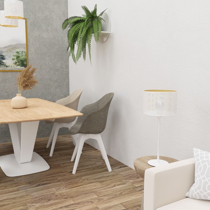 Galda lampa LOFT SHADE 1xE27/60W/230V d. 25 cm balta/zelta