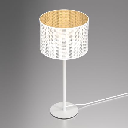 Galda lampa LOFT SHADE 1xE27/60W/230V d. 25 cm balta/zelta