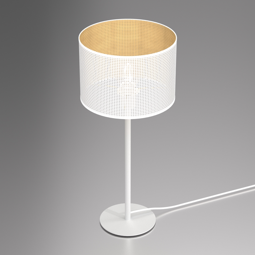 Galda lampa LOFT SHADE 1xE27/60W/230V d. 25 cm balta/zelta