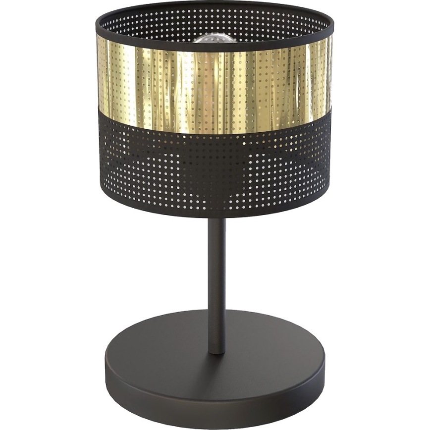 Galda lampa LUX 1xE27/15W/230V melna/zelta