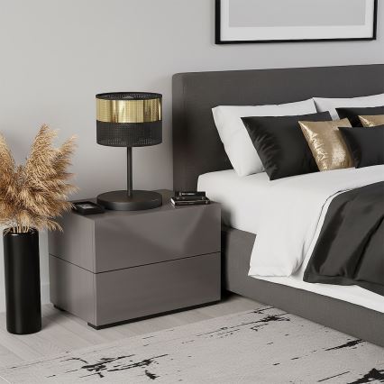 Galda lampa LUX 1xE27/15W/230V melna/zelta