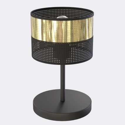 Galda lampa LUX 1xE27/15W/230V melna/zelta