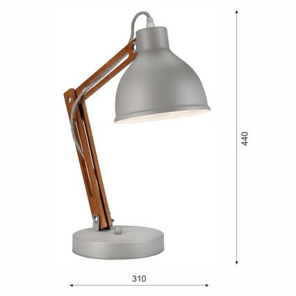 Galda lampa MARCELLO 1xE27/60W/230V dižskābardis - FSC sertificēts