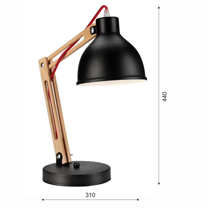 Galda lampa MARCELLO 1xE27/60W/230V dižskābardis