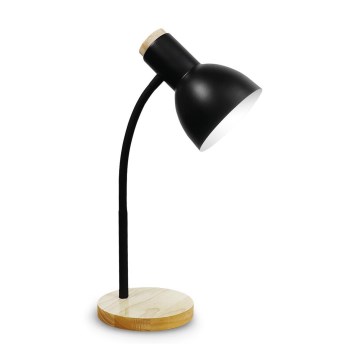 Galda lampa MARMA 1xE27/60W/230V melna/gumijkoks