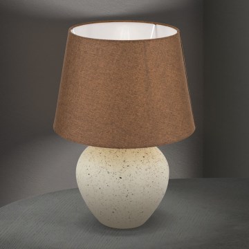 Galda lampa MASAI 1xE27/40W/230V keramika brūna/bēša