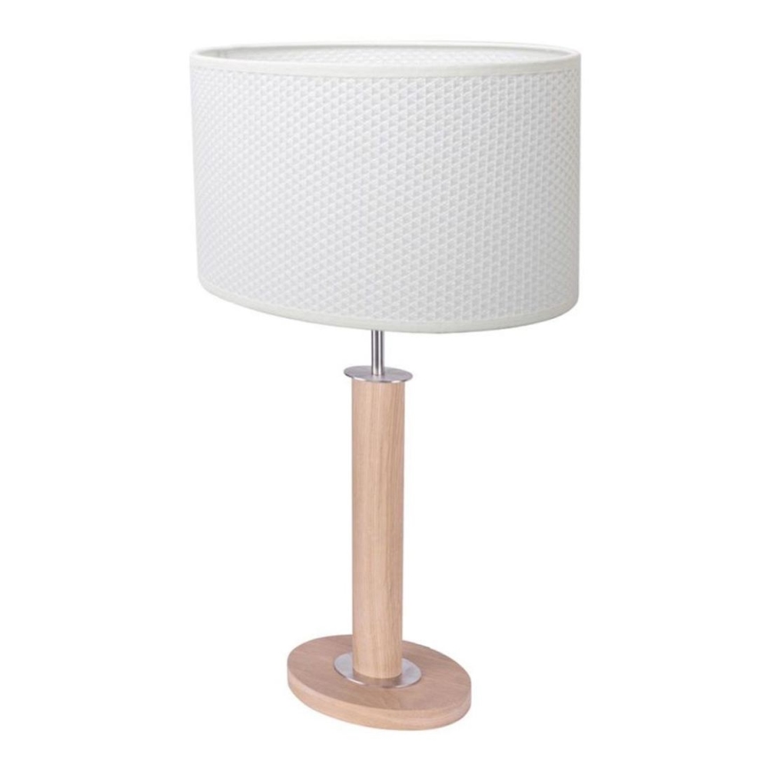 Galda lampa MERCEDES 1xE27/40W/230V 60 cm balta/ozola