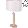 Galda lampa MERCEDES 1xE27/40W/230V 60 cm krēmkrāsa/ozols – FSC sertificēts
