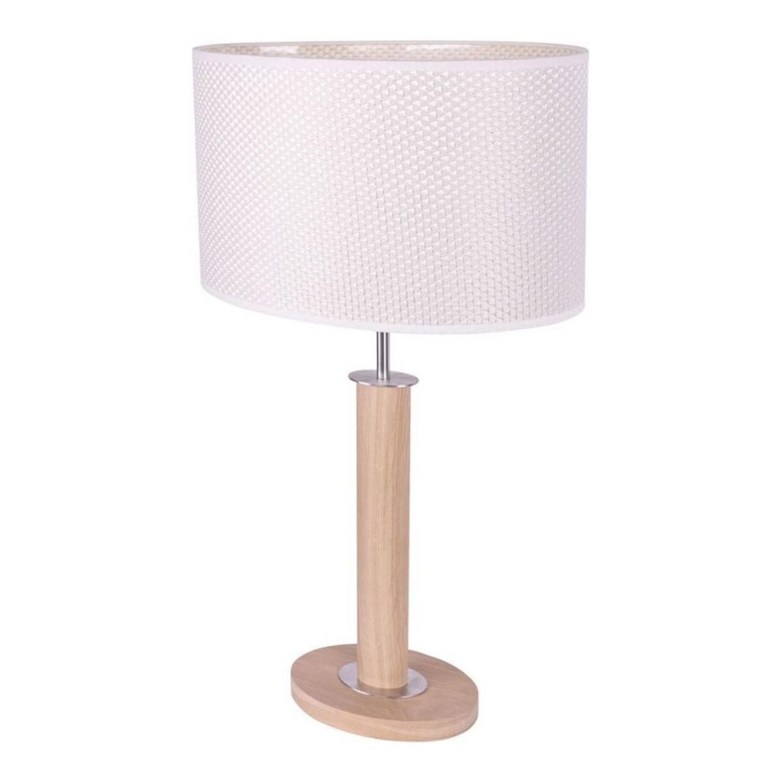 Galda lampa MERCEDES 1xE27/40W/230V 60 cm krēmkrāsaina/ozols