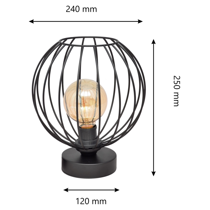 Galda lampa MERCURE 1xE27/15W/230V melna