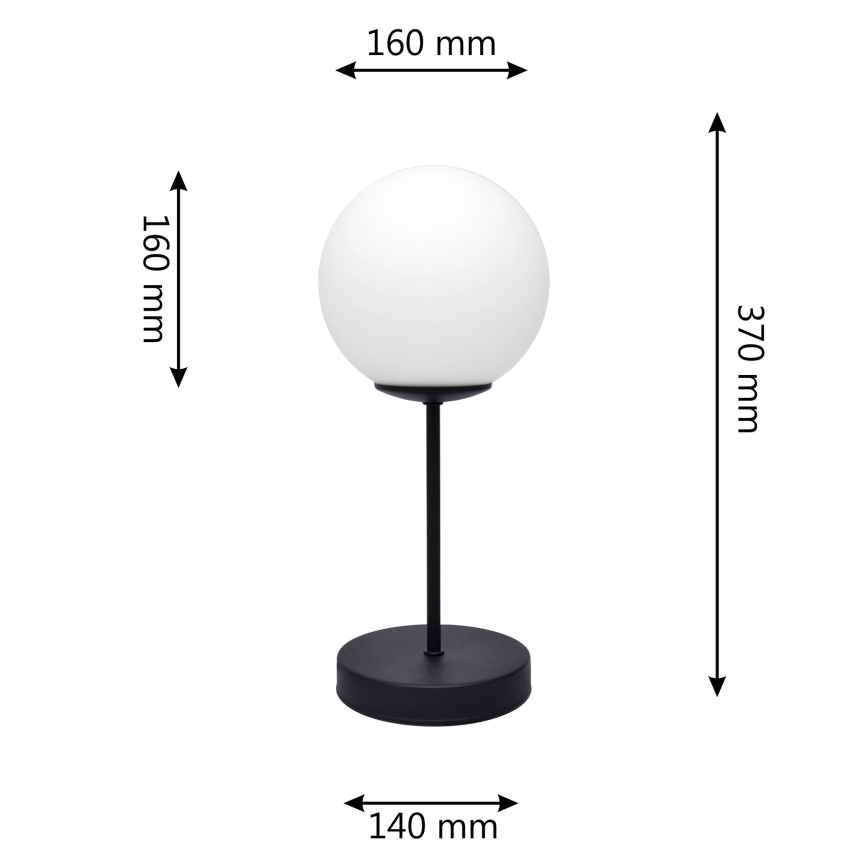 Galda lampa MOON 1xE27/15W/230V melna