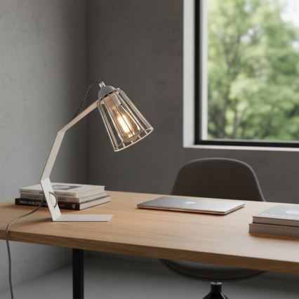 Galda lampa NANDO 1xE27/15W/230V balta