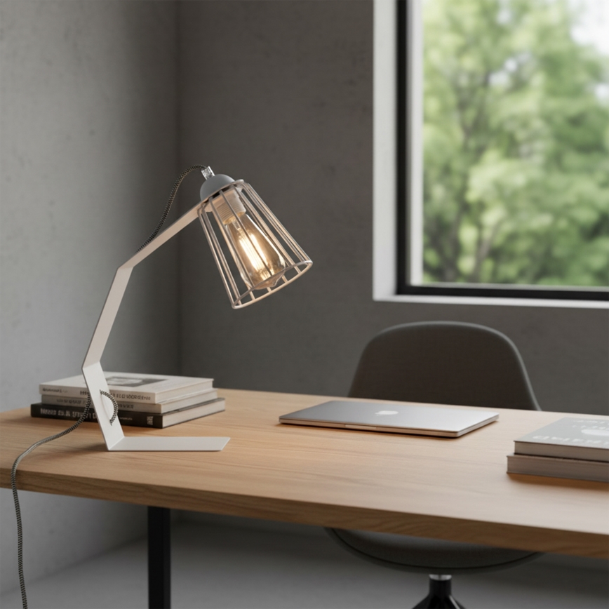 Galda lampa NANDO 1xE27/15W/230V balta