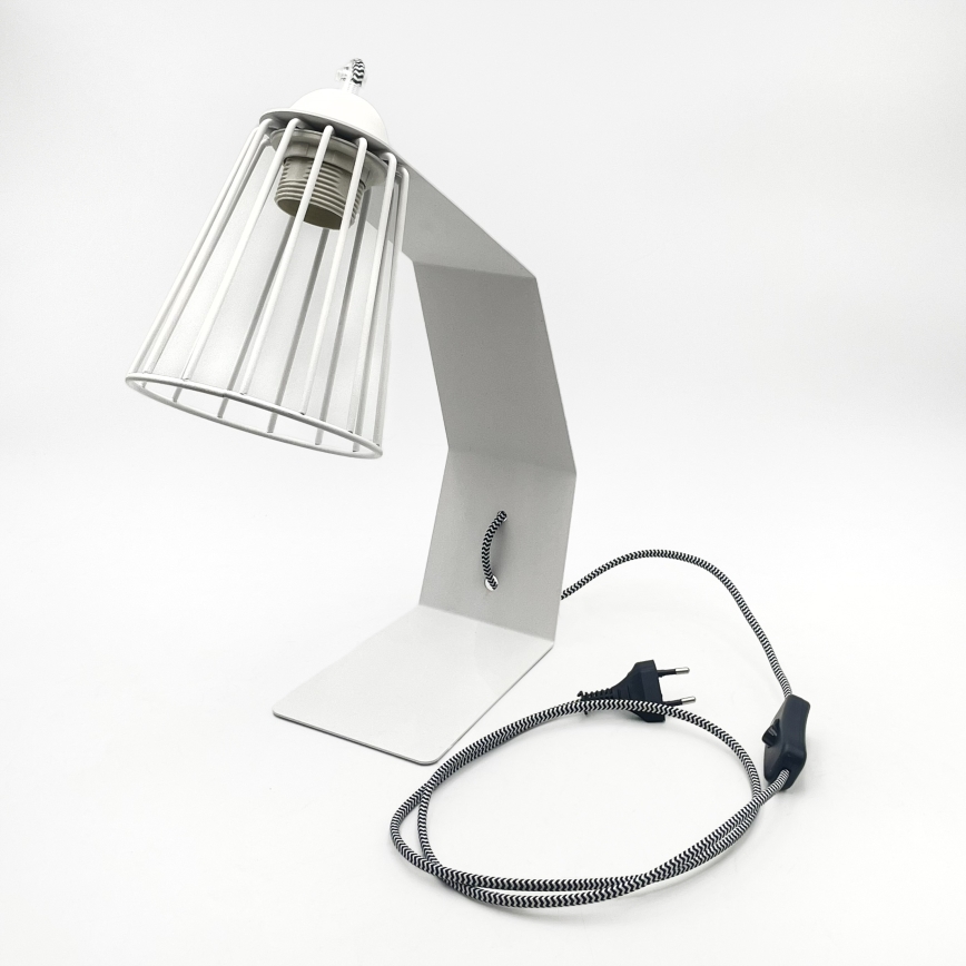 Galda lampa NANDO 1xE27/15W/230V balta