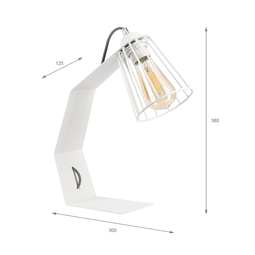 Galda lampa NANDO 1xE27/15W/230V balta