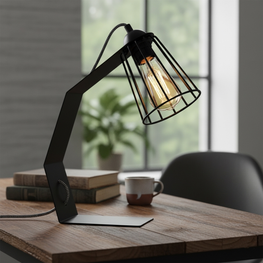 Galda lampa NANDO 1xE27/15W/230V melna