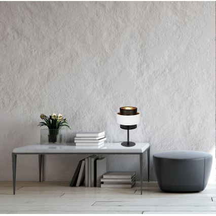 Galda lampa NESS 1xE27/60W/230V melna/balta