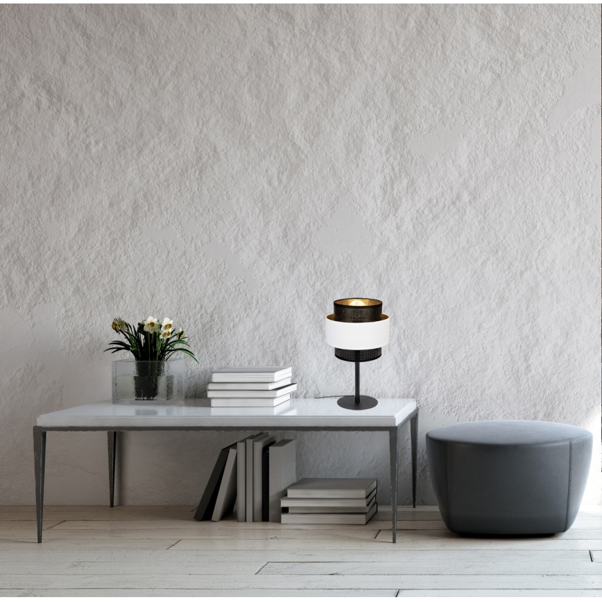 Galda lampa NESS 1xE27/60W/230V melna/balta