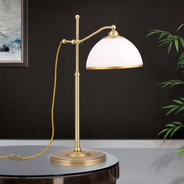 Galda lampa OLD LAMP 1xE27/40W/230V 65 cm balta/misiņš