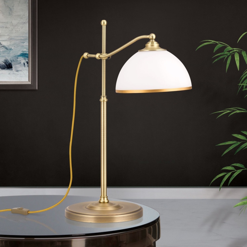 Galda lampa OLD LAMP 1xE27/40W/230V 65 cm balta/misiņš