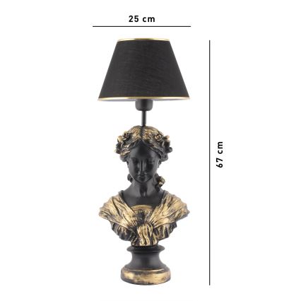 Galda lampa OPELYA 1xE27/40W/230V melna/zelta