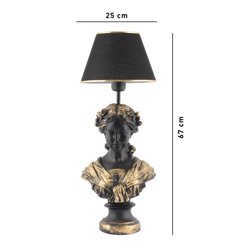 Galda lampa OPELYA 1xE27/40W/230V melna/zelta
