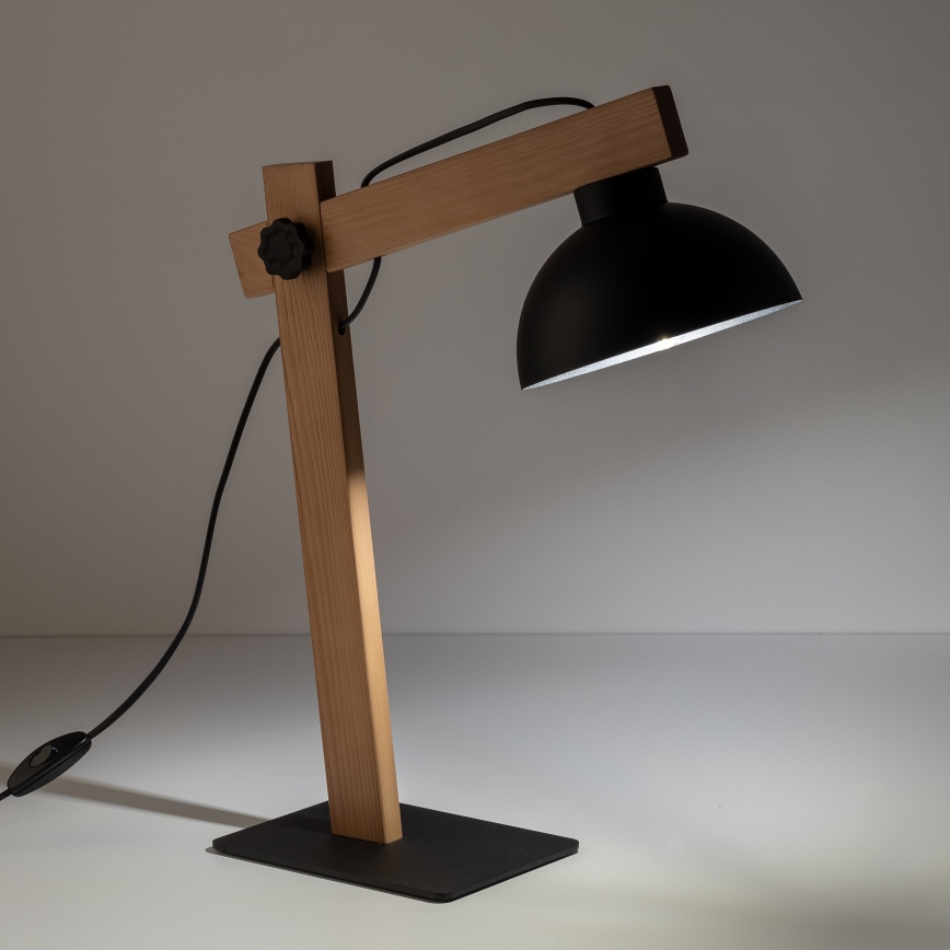 Galda lampa OSLO 1xE27/15W/230V priede/melna