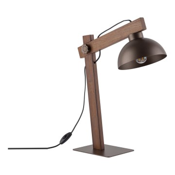 Galda lampa OSLO 1xE27/15W/230V rieksts/brūna