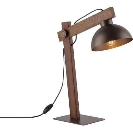 Galda lampa OSLO 1xE27/15W/230V rieksts/brūna