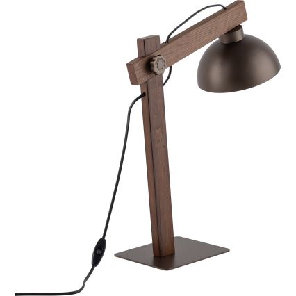 Galda lampa OSLO 1xE27/15W/230V rieksts/brūna