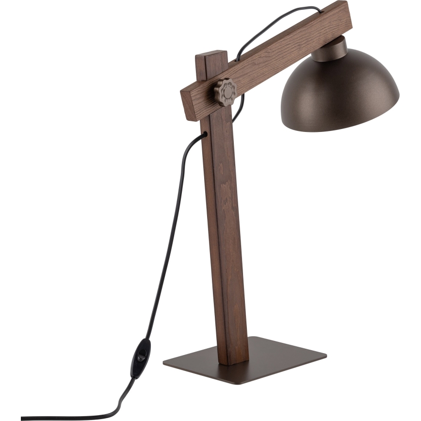 Galda lampa OSLO 1xE27/15W/230V rieksts/brūna