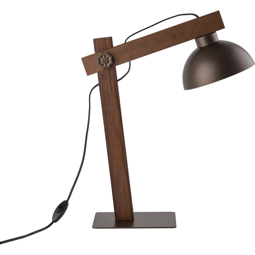 Galda lampa OSLO 1xE27/15W/230V rieksts/brūna