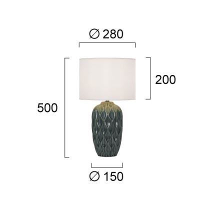 Galda lampa PINEAPLE 1xE27/40W/230V balta/zaļa