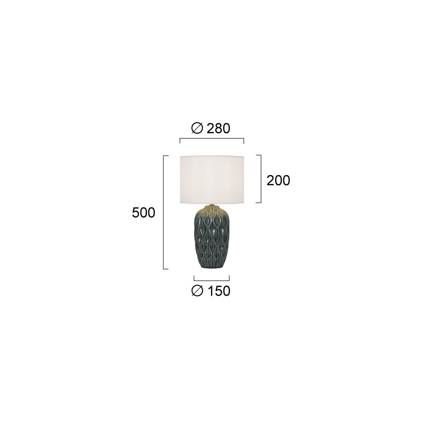 Galda lampa PINEAPLE 1xE27/40W/230V balta/zaļa
