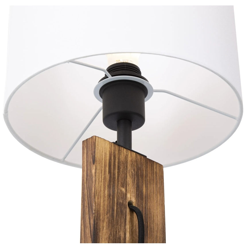 Galda lampa PINUS 1xE27/40W/230V balta/koks