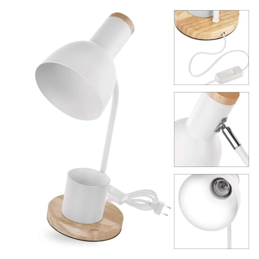 Galda lampa POPPY 1xE27/25W/230V balta