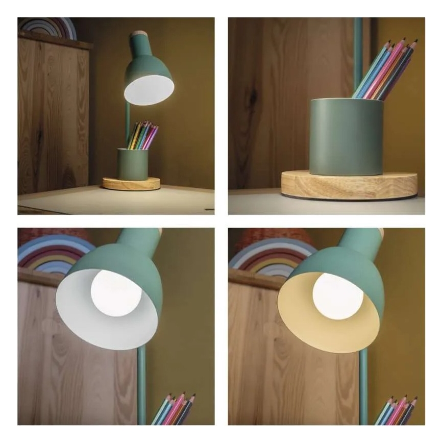 Galda lampa POPPY 1xE27/25W/230V zaļa