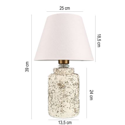Galda lampa RAMZES 1xE27/40W/230V balta/bēša