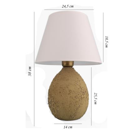 Galda lampa RAMZES 1xE27/40W/230V balta/brūna