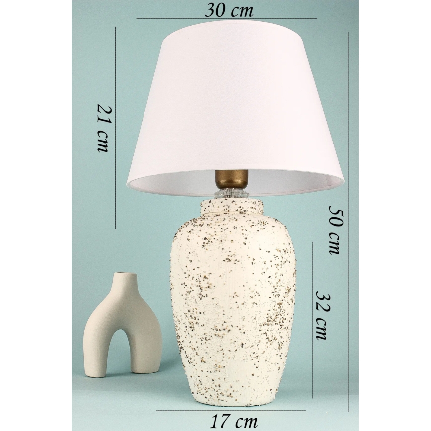 Galda lampa RAMZES 1xE27/40W/230V balta/krēmkrāsaina