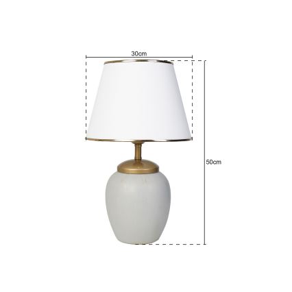 Galda lampa RAMZES 1xE27/40W/230V balta/ pelēka