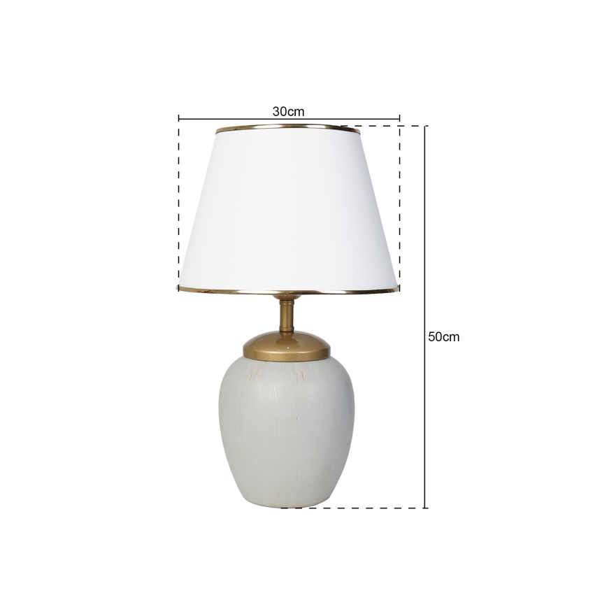 Galda lampa RAMZES 1xE27/40W/230V balta/ pelēka