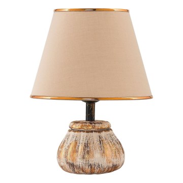 Galda lampa RAMZES 1xE27/40W/230V krēmkrāsaina/zelta
