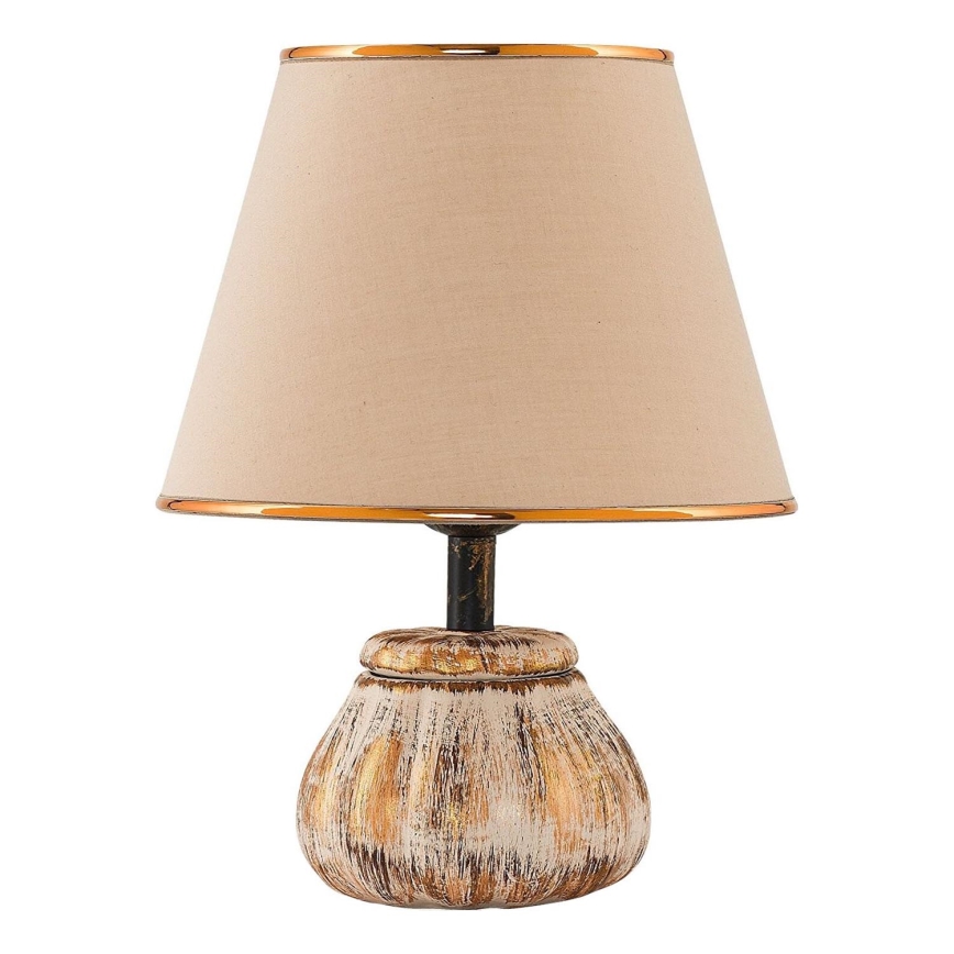 Galda lampa RAMZES 1xE27/40W/230V krēmkrāsaina/zelta
