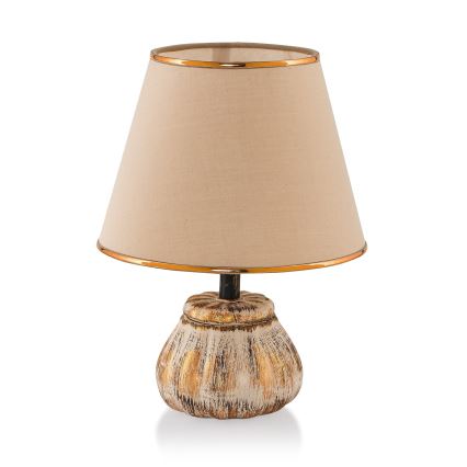 Galda lampa RAMZES 1xE27/40W/230V krēmkrāsaina/zelta