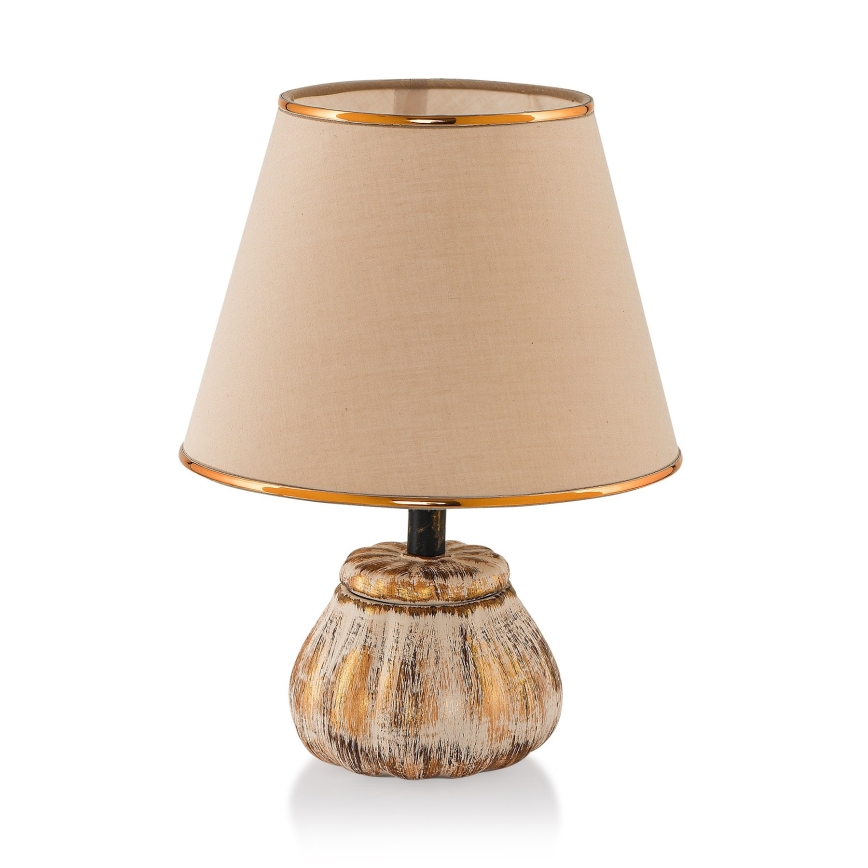 Galda lampa RAMZES 1xE27/40W/230V krēmkrāsaina/zelta