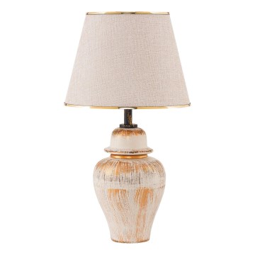 Galda lampa RAMZES 1xE27/40W/230V krēmkrāsas/zeltaina
