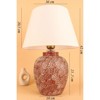 Galda lampa RAMZES 1xE27/40W/230V krēmveida/sarkana