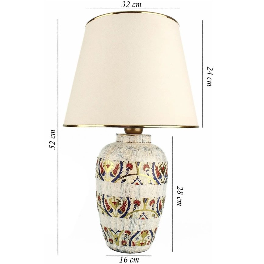 Galda lampa RAMZES 1xE27/40W/230V krēmveida/zelta